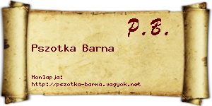 Pszotka Barna névjegykártya