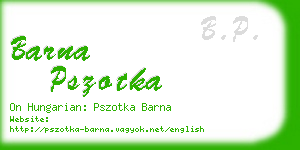 barna pszotka business card